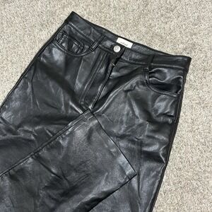 Wilfred The Melina Pant Womens 0 Black Vegan Leather 30" Inseam Moto